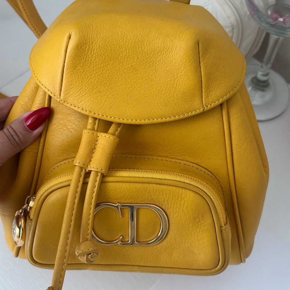 Dior Yellow Leather Backpack